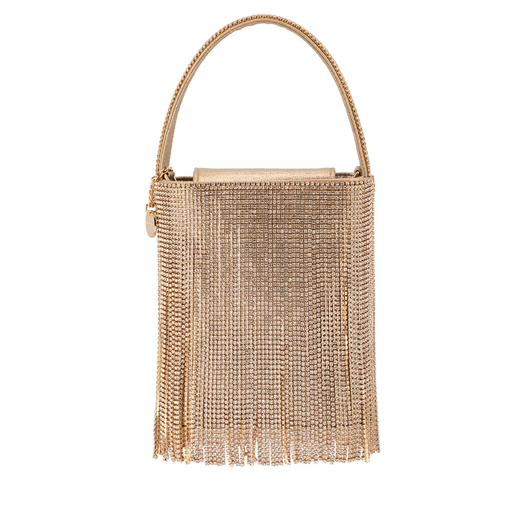 Shop BILLIE Gold Crystal Fringe Bag – Olga Berg