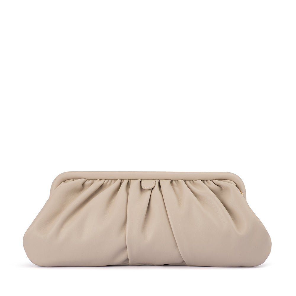 Shop CATHERINE Gathered Clutch in Beige – Olga Berg