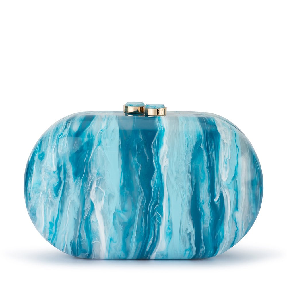 Olga Berg Blue Marble Clutch