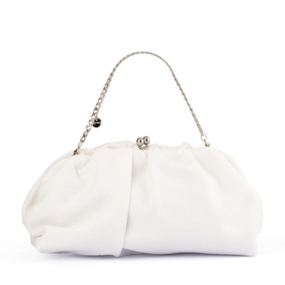 QUEENIE Gathered Woven Clutch – Olga Berg - Main Image