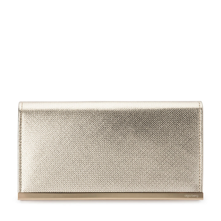 MADDIE Metallic Embossed Foldover Clutch