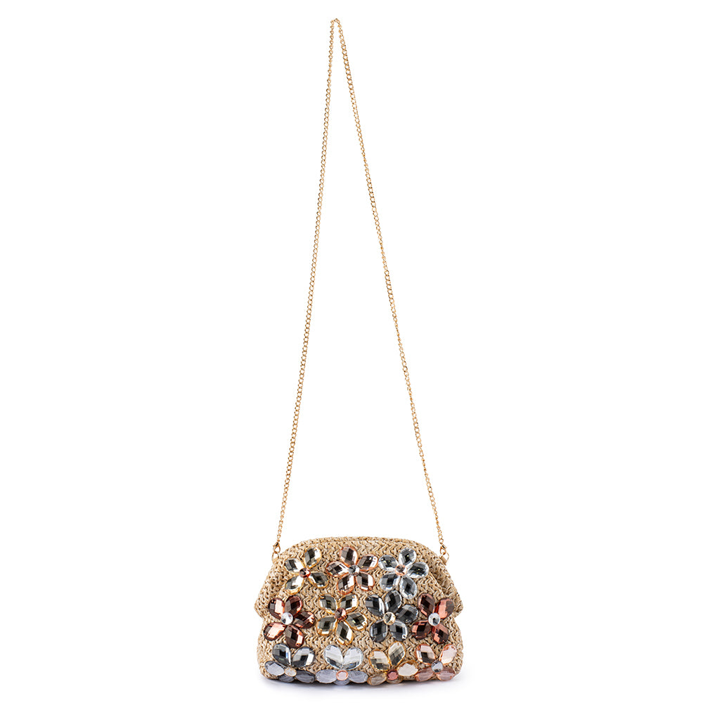 FERN Crystal Embellished Clutch