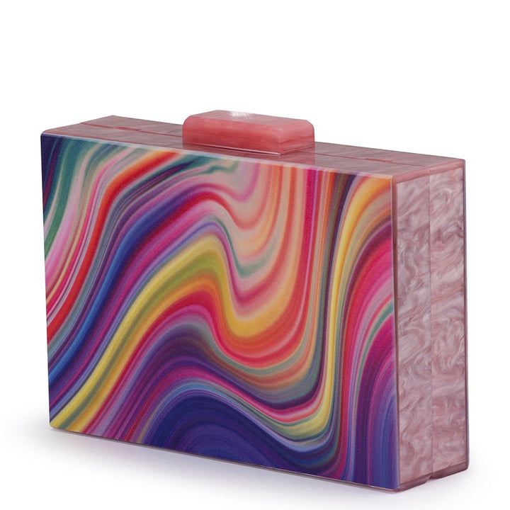 DOROTHY Swirl Print Box Clutch - Olga Berg