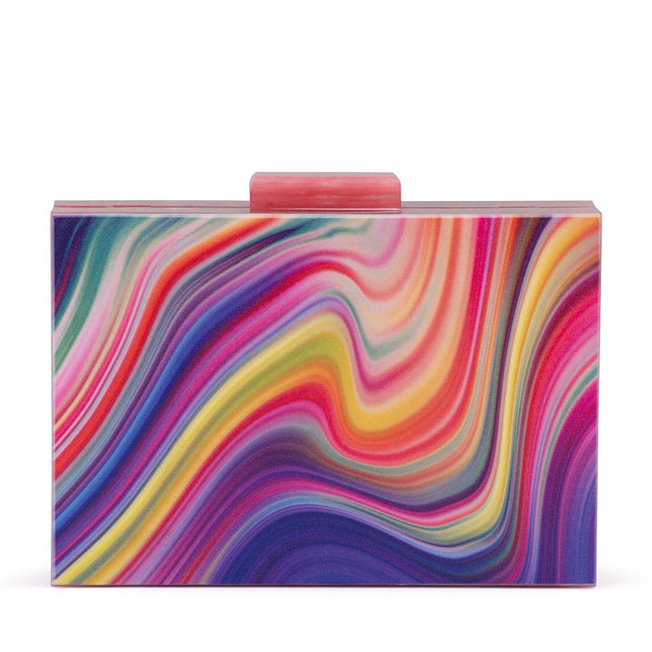 DOROTHY Swirl Print Box Clutch - Olga Berg