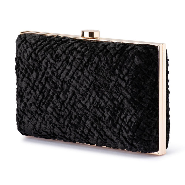 HAZEL Textured Velvet Clutch - Olga Berg