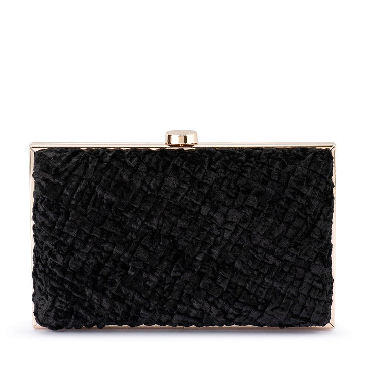 HAZEL Textured Velvet Clutch - Olga Berg