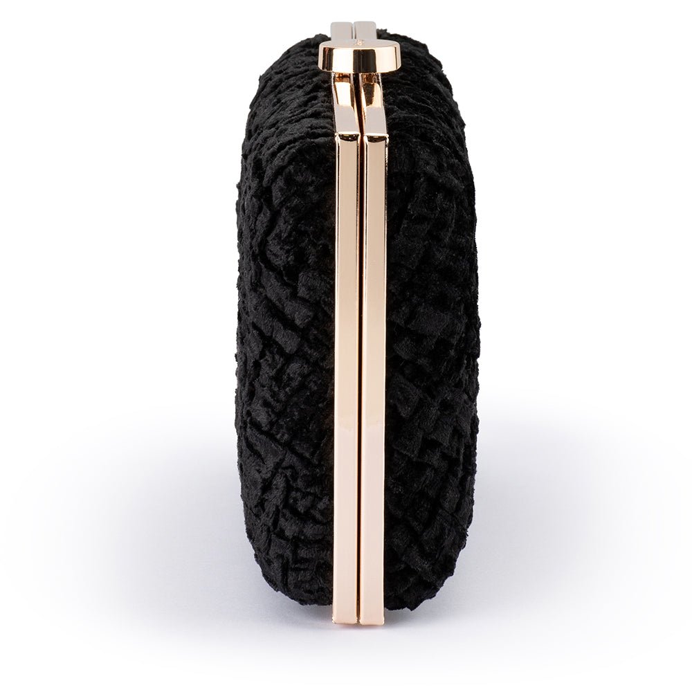 HAZEL Textured Velvet Clutch - Olga Berg