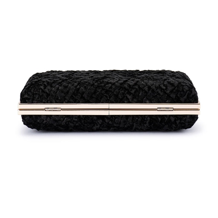 HAZEL Textured Velvet Clutch - Olga Berg