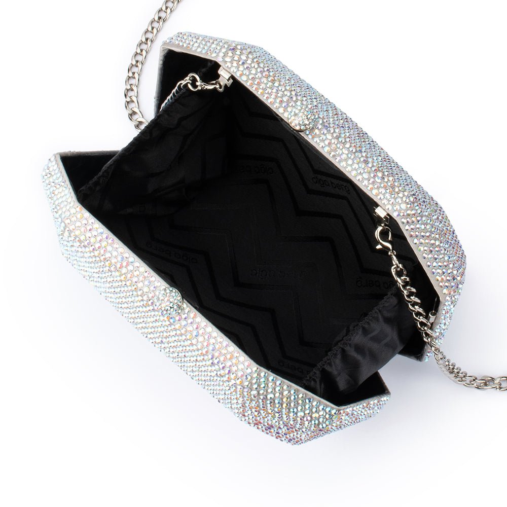Shop MATTY Silver Crystal Clutch Geometric – Olga Berg