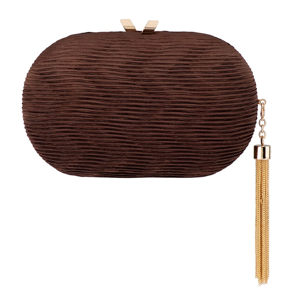 NATALIE Pleated Oval Clutch - Olga Berg