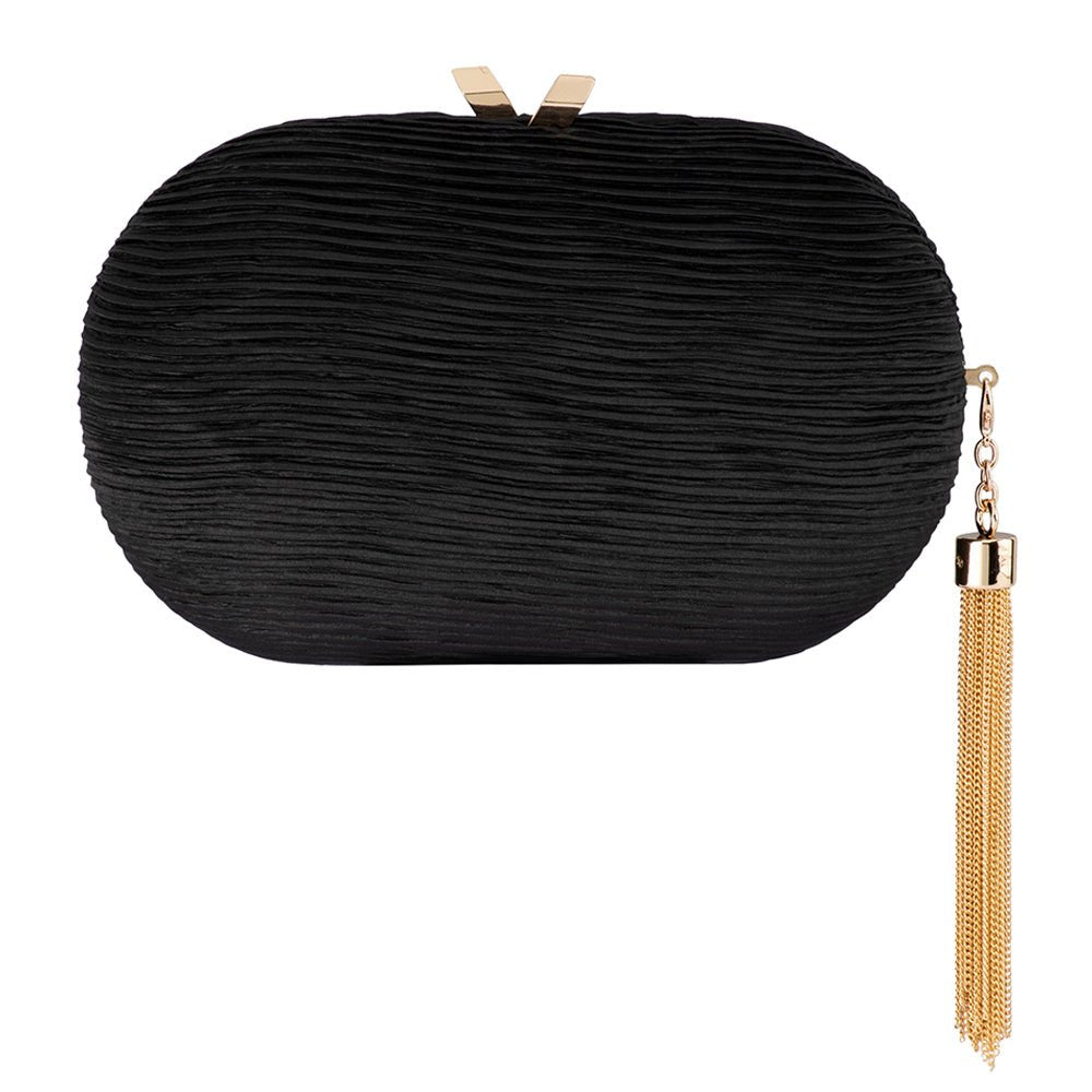 NATALIE Pleated Oval Clutch - Olga Berg