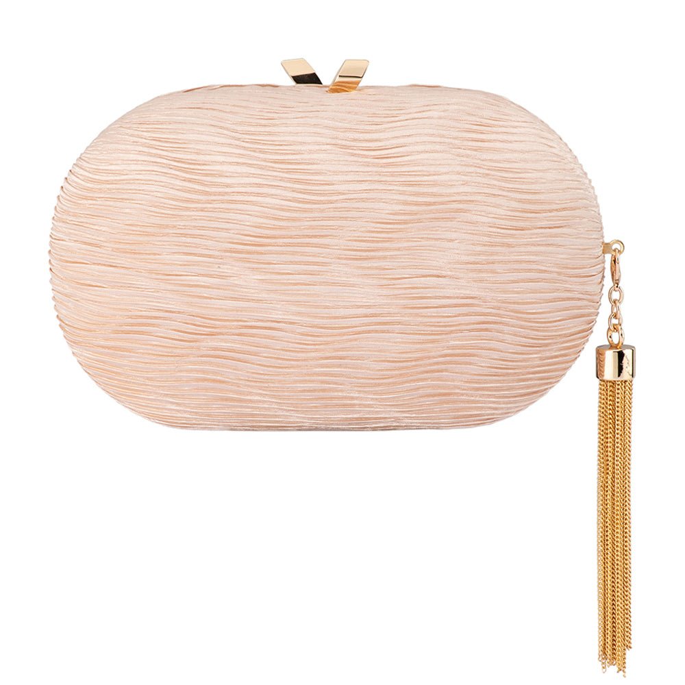 NATALIE Pleated Oval Clutch - Olga Berg