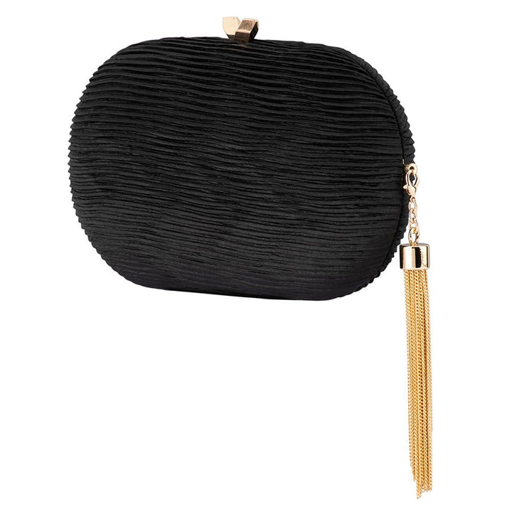 NATALIE Pleated Oval Clutch - Olga Berg