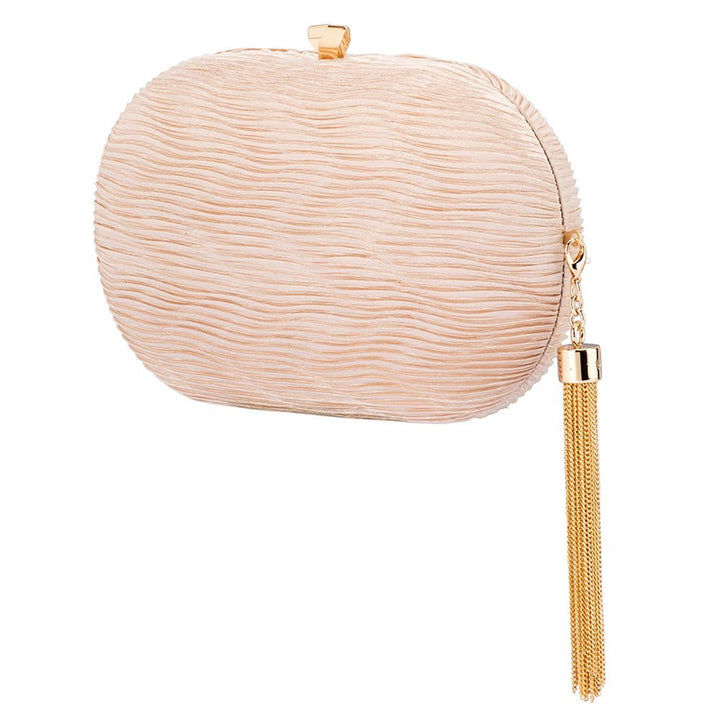 NATALIE Pleated Oval Clutch - Olga Berg