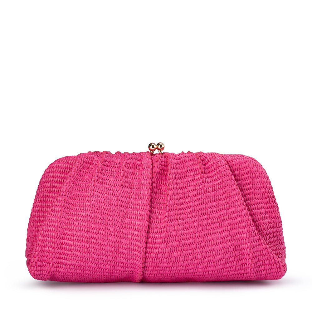 QUEENIE Gathered Woven Clutch - Olga Berg