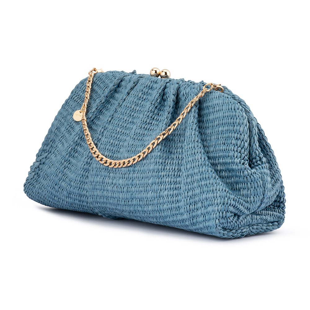 QUEENIE Gathered Woven Clutch - Olga Berg