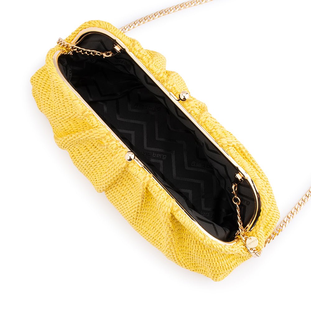 QUEENIE Gathered Woven Clutch - Olga Berg