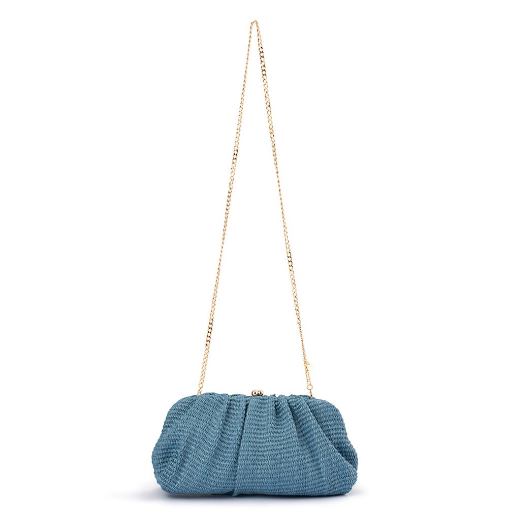 QUEENIE Gathered Woven Clutch - Olga Berg