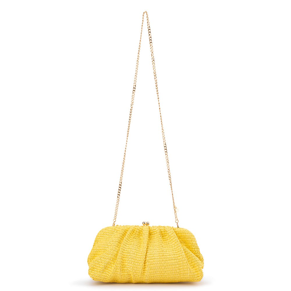 QUEENIE Gathered Woven Clutch - Olga Berg