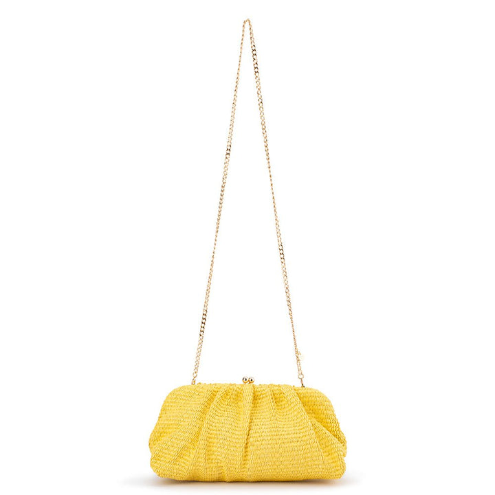 QUEENIE Gathered Woven Clutch - Olga Berg