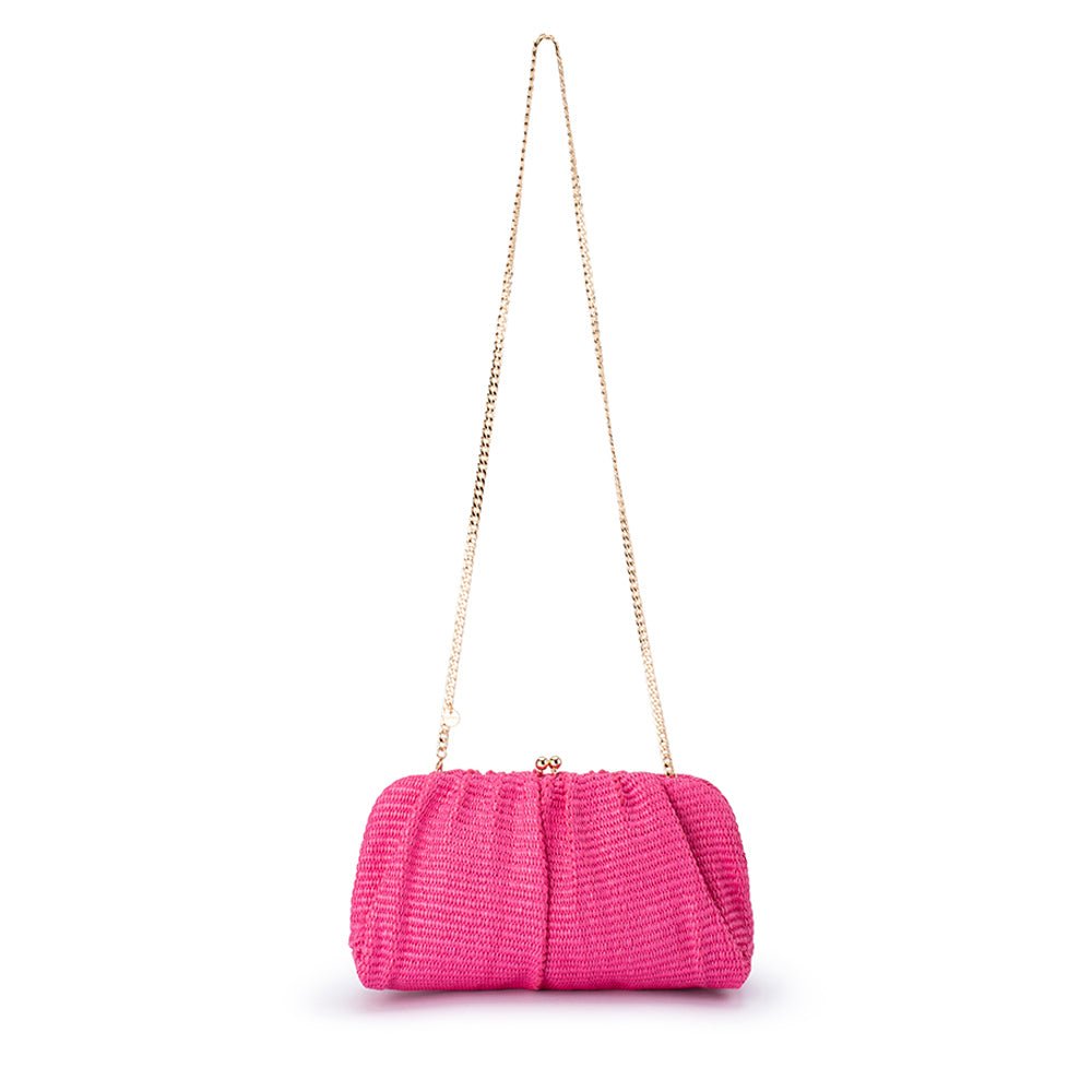 QUEENIE Gathered Woven Clutch - Olga Berg