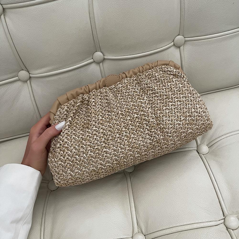 AMALIA Pleated Woven Clutch - Olga Berg