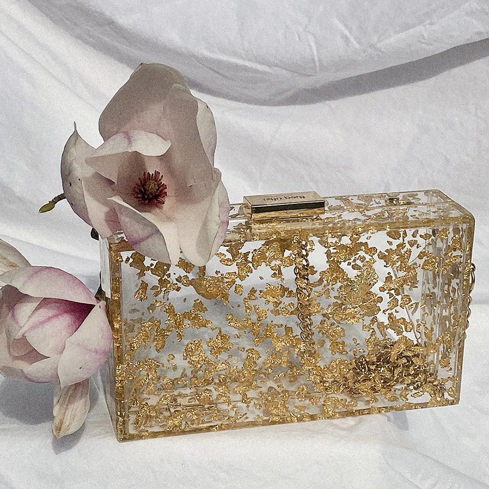 CARMELLA Foil Box Clutch - Olga Berg