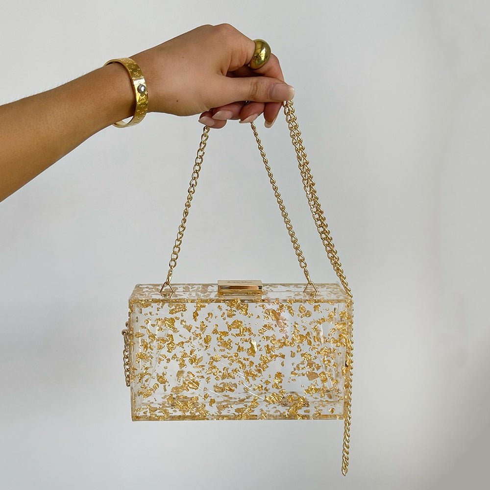 CARMELLA Foil Box Clutch - Olga Berg