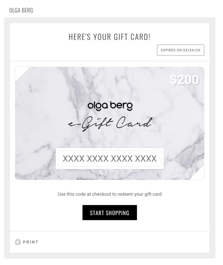 e-Gift Card - Olga Berg