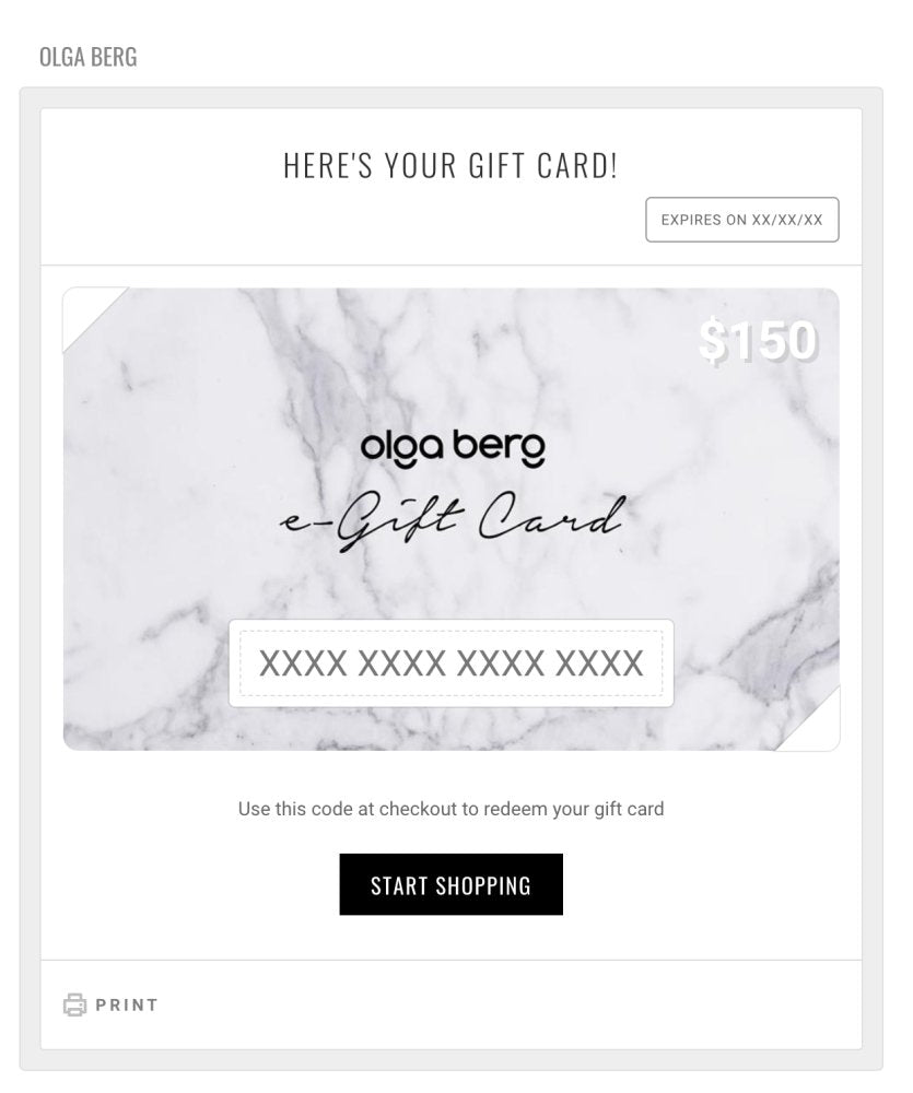 e-Gift Card - Olga Berg