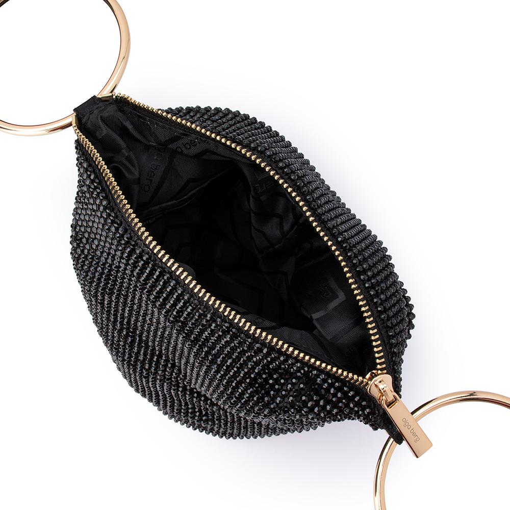 ELLIE Crystal Mesh Ring Handle Bag - Olga Berg