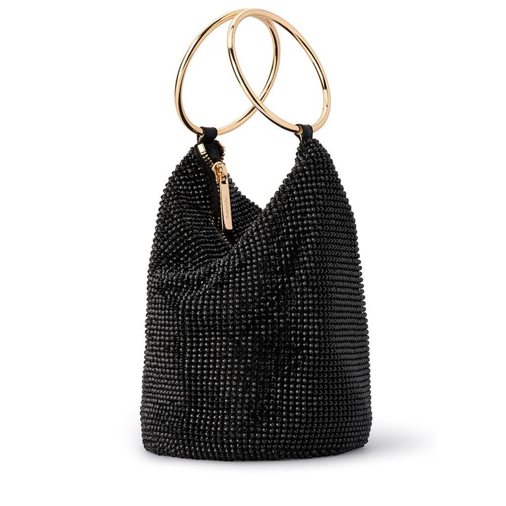 ELLIE Crystal Mesh Ring Handle Bag - Olga Berg