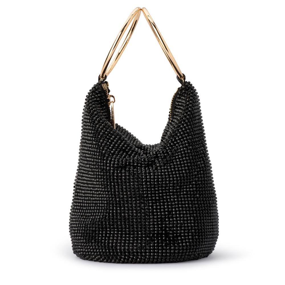 ELLIE Crystal Mesh Ring Handle Bag - Olga Berg