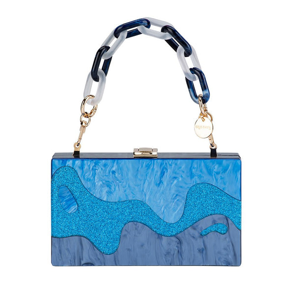 Shop Blue Acrylic Clutch Bag | OLGA BERG – Olga Berg