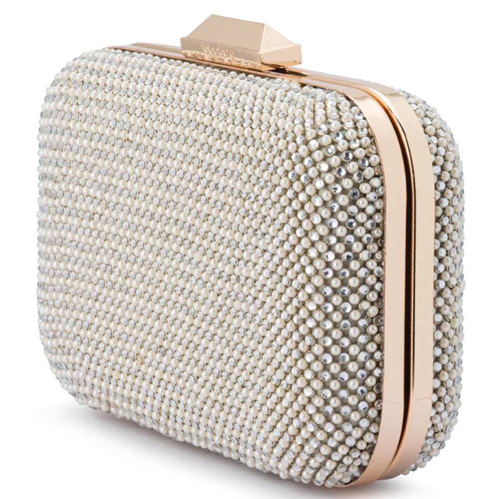 KLARA Pearl & Crystal Mesh Clutch - Olga Berg