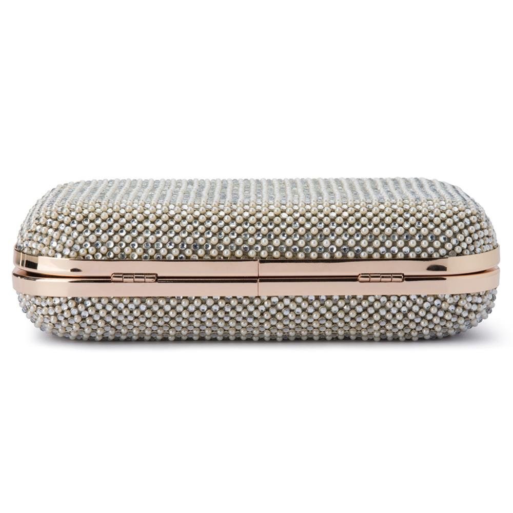 KLARA Pearl & Crystal Mesh Clutch - Olga Berg