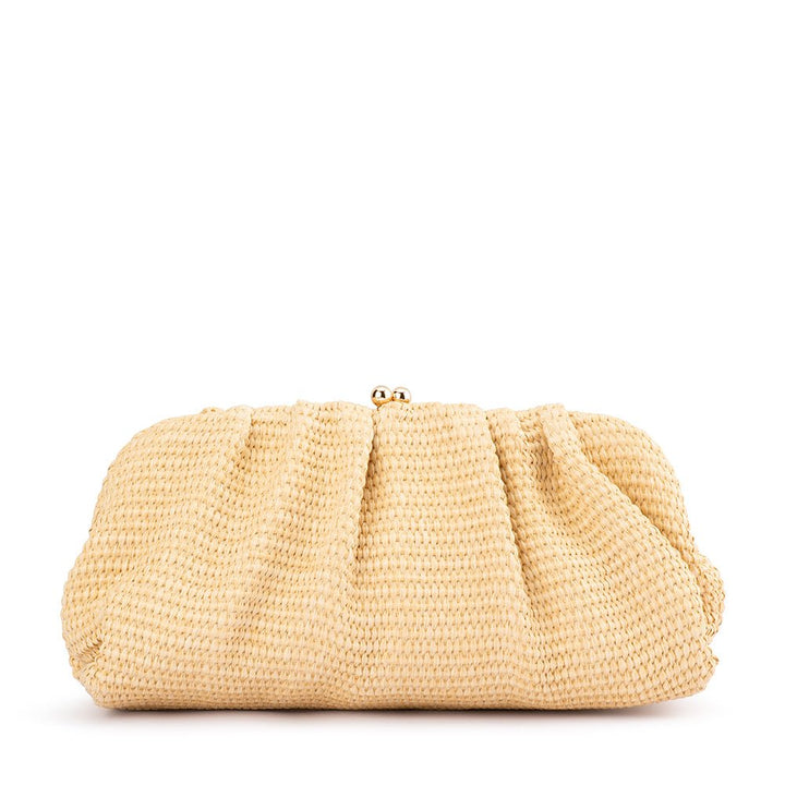 QUEENIE Gathered Woven Clutch - Olga Berg